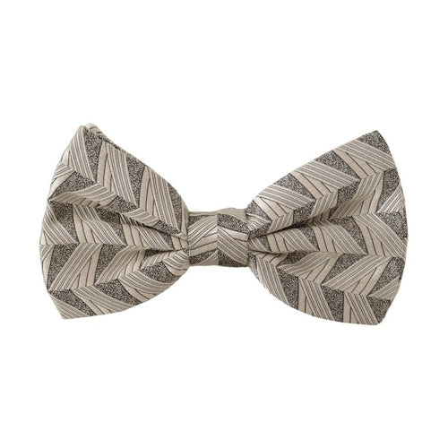 Dolce & Gabbana Gray 100% Silk Adjustable Neck Papillon Bow Tie