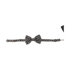 Dolce & Gabbana Black white 100% Silk Adjustable Neck Papillon Tie