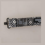 Dolce & Gabbana Black white 100% Silk Adjustable Neck Papillon Tie
