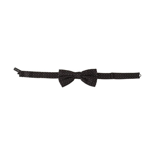 Dolce & Gabbana Gray Polka Dot 100% Silk Neck Papillon Tie