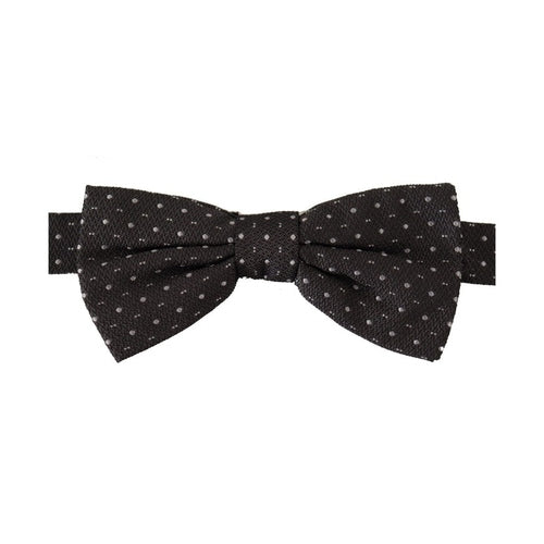 Dolce & Gabbana Gray Polka Dot 100% Silk Neck Papillon Tie