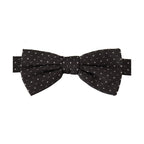 Dolce & Gabbana Gray Polka Dot 100% Silk Neck Papillon Tie
