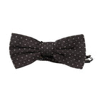 Dolce & Gabbana Gray Polka Dot 100% Silk Neck Papillon Tie
