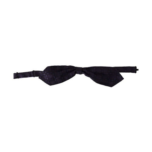 Dolce & Gabbana Blue Geometric Silk Adjustable Neck Papillon Tie