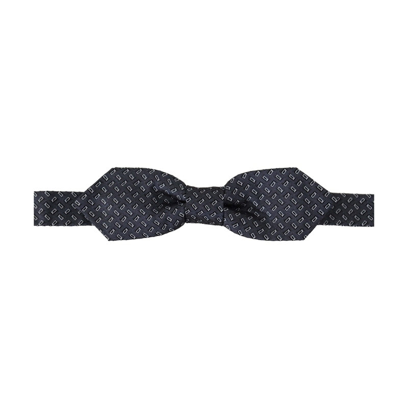 Dolce & Gabbana Blue Gray Polka Dot 100% Silk Neck Papillon Tie