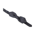 Dolce & Gabbana Blue Gray Polka Dot 100% Silk Neck Papillon Tie