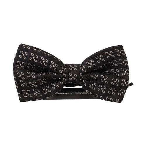 Dolce & Gabbana Black White Polka Dot 100% Silk Neck Papillon Tie