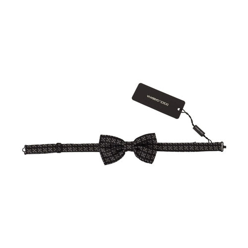 Dolce & Gabbana Black White Polka Dot 100% Silk Neck Papillon Tie