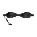 Dolce & Gabbana Black White Round 100% Silk Neck Papillon  Tie