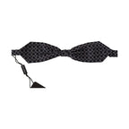 Dolce & Gabbana Black White Round 100% Silk Neck Papillon  Tie