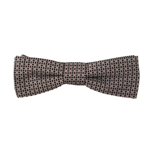 Dolce & Gabbana Black White Flower Pattern Silk Neck Papillon Tie