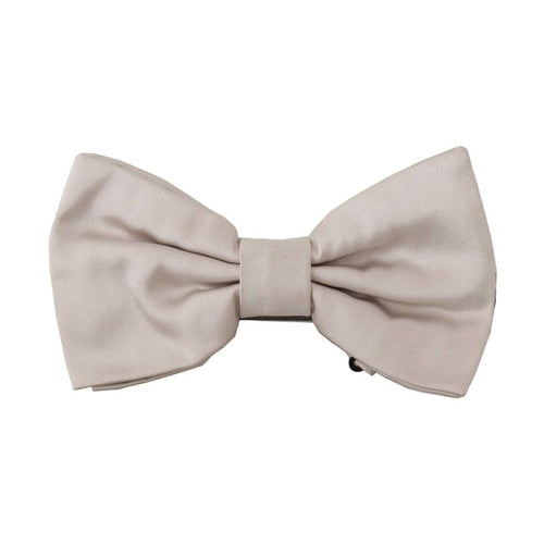 Dolce & Gabbana Gray 100% Silk Adjustable Neck Papillon Tie