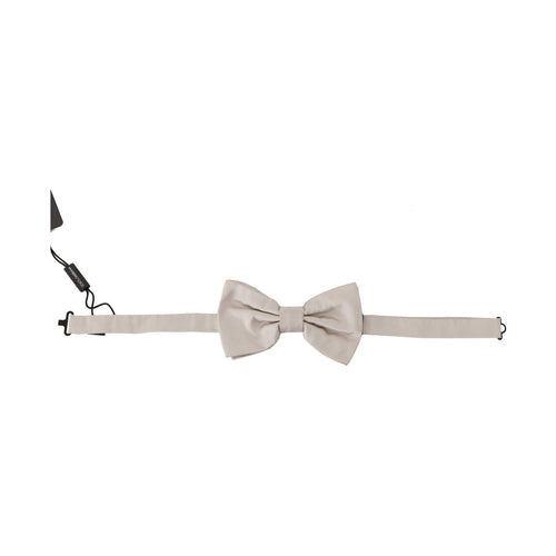 Dolce & Gabbana Gray 100% Silk Adjustable Neck Papillon Tie