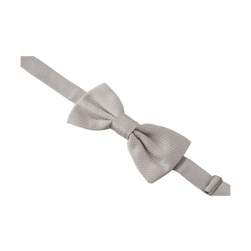 Dolce & Gabbana Gray 100% Silk Adjustable Neck Papillon Tie