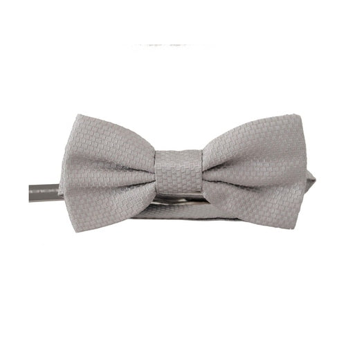 Dolce & Gabbana Gray 100% Silk Adjustable Neck Papillon Tie