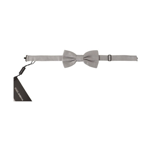 Dolce & Gabbana Gray 100% Silk Adjustable Neck Papillon Tie