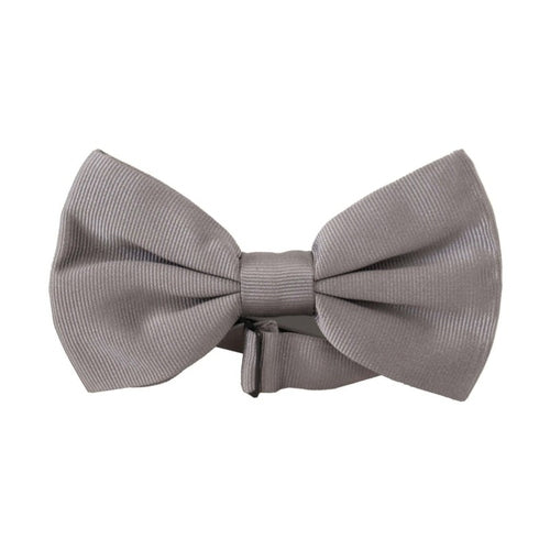 Dolce & Gabbana Gray 100% Silk Adjustable Neck Papillon Tie