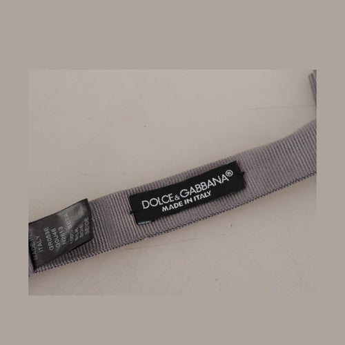 Dolce & Gabbana Gray 100% Silk Adjustable Neck Papillon Tie