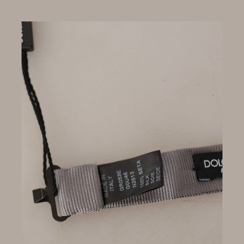 Dolce & Gabbana Gray 100% Silk Adjustable Neck Papillon Tie