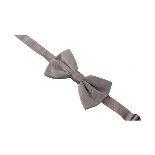 Dolce & Gabbana Gray 100% Silk Adjustable Neck Papillon Tie
