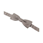 Dolce & Gabbana Silver 100% Silk Slim Adjustable Neck Papillon Tie