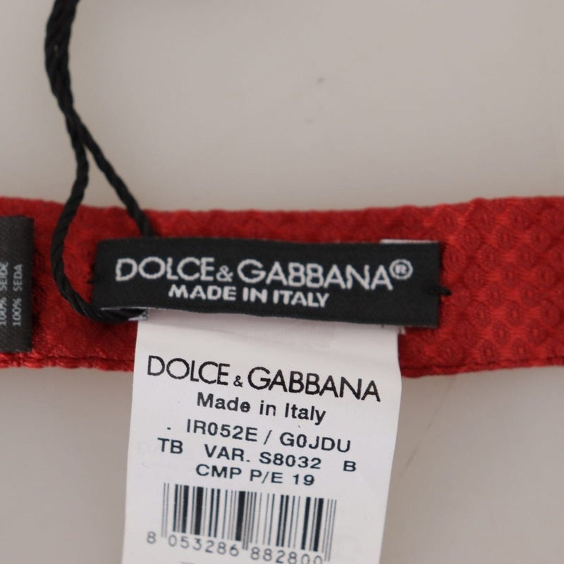 Dolce & Gabbana Red 100% Silk Adjustable Neck Papillon Tie