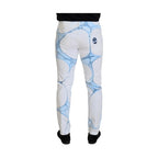 Dolce & Gabbana White Blue Denim Cotton Jeans Stretch Skinny Fit Pant