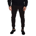 Dolce & Gabbana Brown Cashmere Trousers Bottoms Drawstring Pants