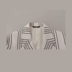 Dolce & Gabbana White Stripes Cotton Single Breasted Blazer