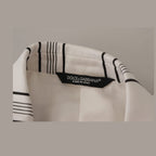 Dolce & Gabbana White Stripes Cotton Single Breasted Blazer