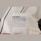 Dolce & Gabbana White Stripes Cotton Single Breasted Blazer