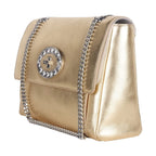Blumarine Gold Leather Shoulder Women Bag