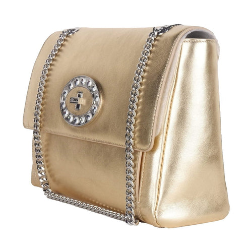 Blumarine Gold Leather Shoulder Women Bag