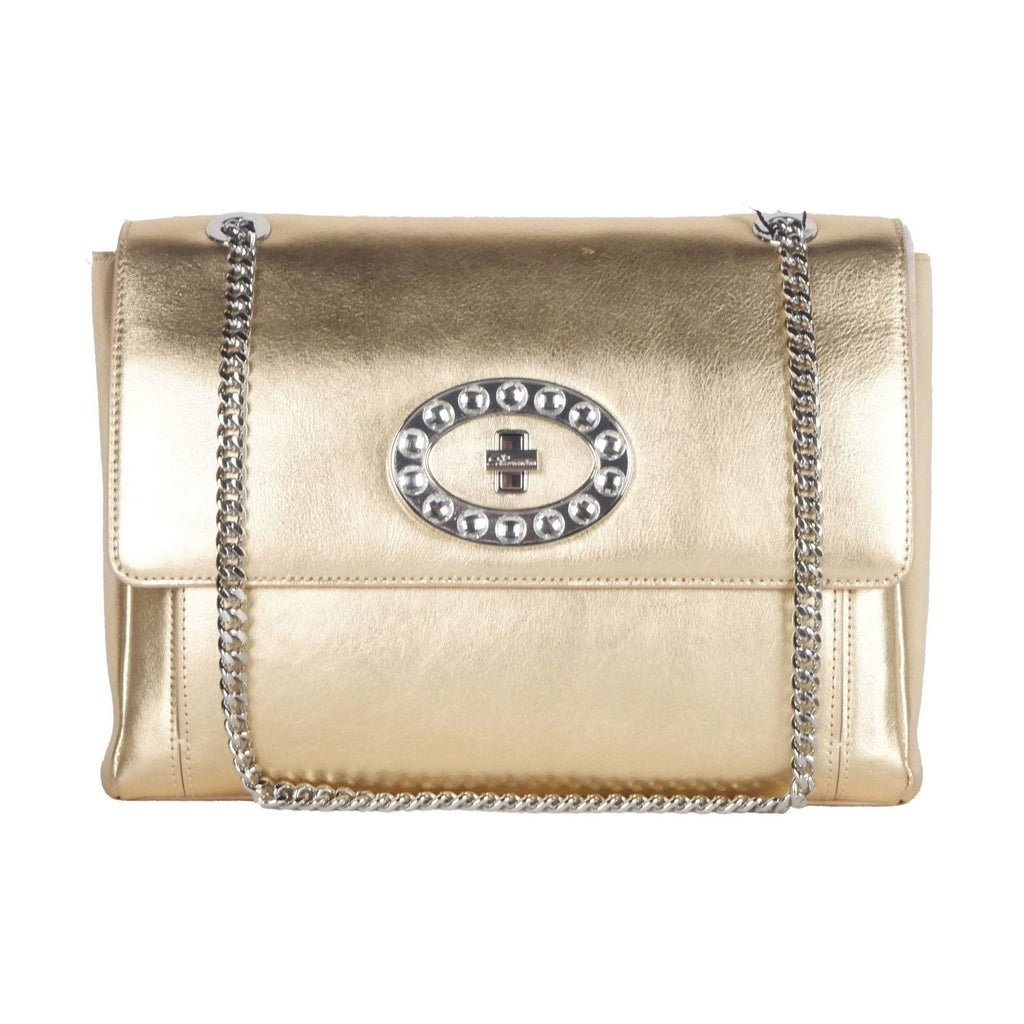 Blumarine Gold Leather Shoulder Women Bag