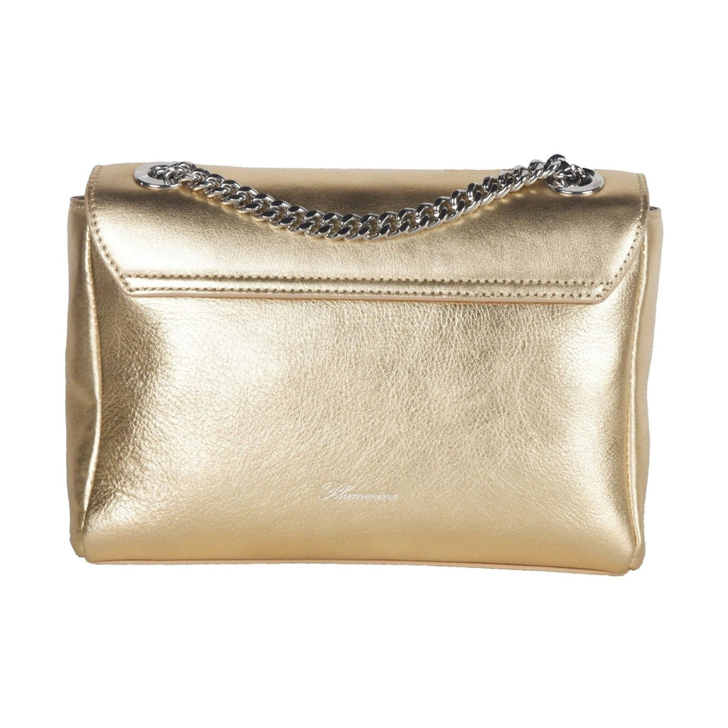 Blumarine Gold Leather Shoulder Women Bag