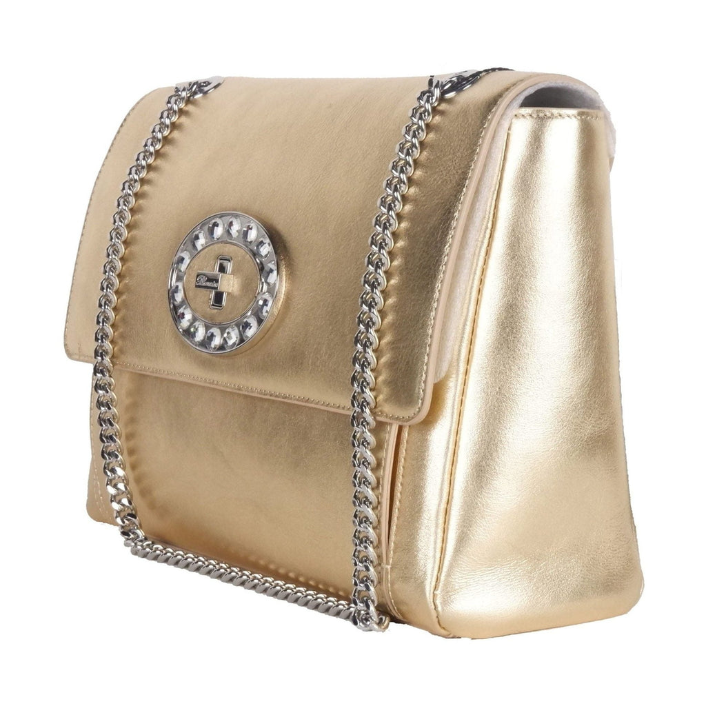Blumarine Gold Leather Shoulder Women Bag