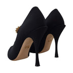 Dolce & Gabbana Black Socks Stretch Crystal Pumps Shoes