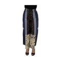 Dolce & Gabbana Multicolor Patchwork DG Fashion Wide Leg Denim Pant
