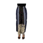Dolce & Gabbana Multicolor Patchwork DG Fashion Wide Leg Denim Pant