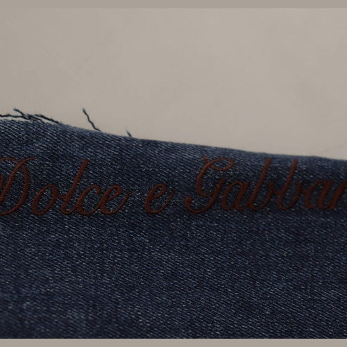 Dolce & Gabbana Multicolor Patchwork DG Fashion Wide Leg Denim Pant