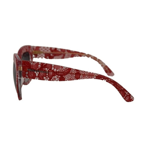 Dolce & Gabbana Red Lace Acetate Rectangle Shades  DG4231F  Sunglasses
