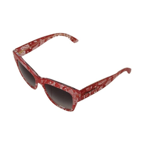 Dolce & Gabbana Red Lace Acetate Rectangle Shades  DG4231F  Sunglasses