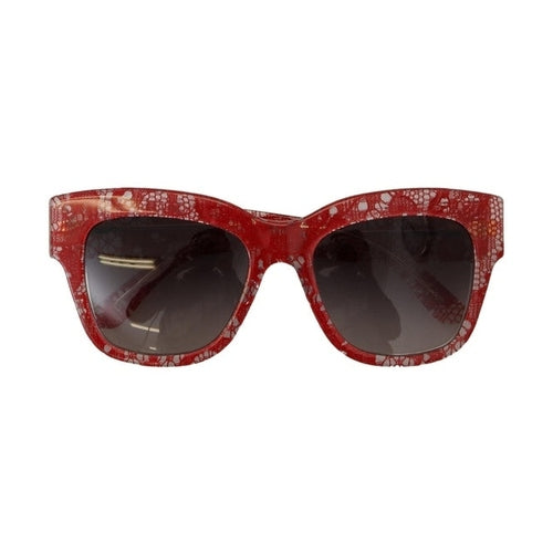 Dolce & Gabbana Red Lace Acetate Rectangle Shades  DG4231F  Sunglasses