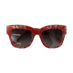 Dolce & Gabbana Red Lace Acetate Rectangle Shades  DG4231F  Sunglasses