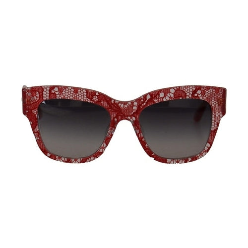 Dolce & Gabbana Red Lace Acetate Rectangle Shades  DG4231F  Sunglasses