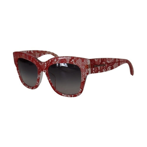 Dolce & Gabbana Red Lace Acetate Rectangle Shades  DG4231F  Sunglasses