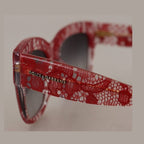 Dolce & Gabbana Red Lace Acetate Rectangle Shades  DG4231F  Sunglasses
