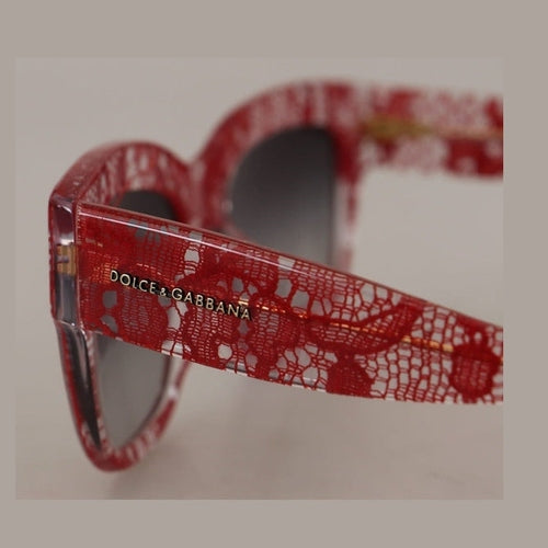 Dolce & Gabbana Red Lace Acetate Rectangle Shades  DG4231F  Sunglasses