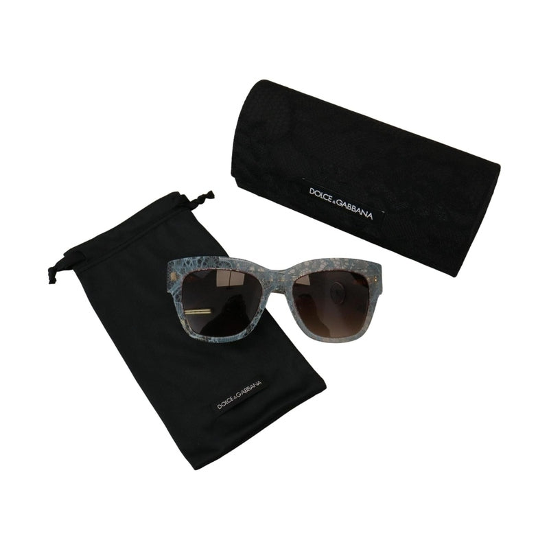 Dolce & Gabbana Blue Lace Acetate Crystal Butterfly DG4231 Sunglasses