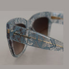 Dolce & Gabbana Blue Lace Acetate Crystal Butterfly DG4231 Sunglasses